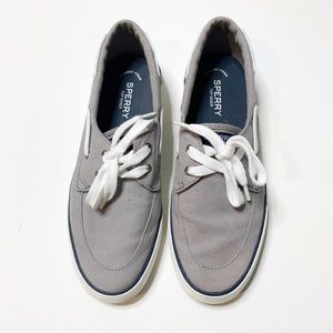 Sperry Gray Boat Flat Boat Shoes Size 10